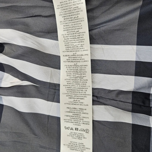 BURBERRY London Double Breasted Dark Gray/ Black Leather Trim Coat Jacket Sz 6 - Picture 11 of 15